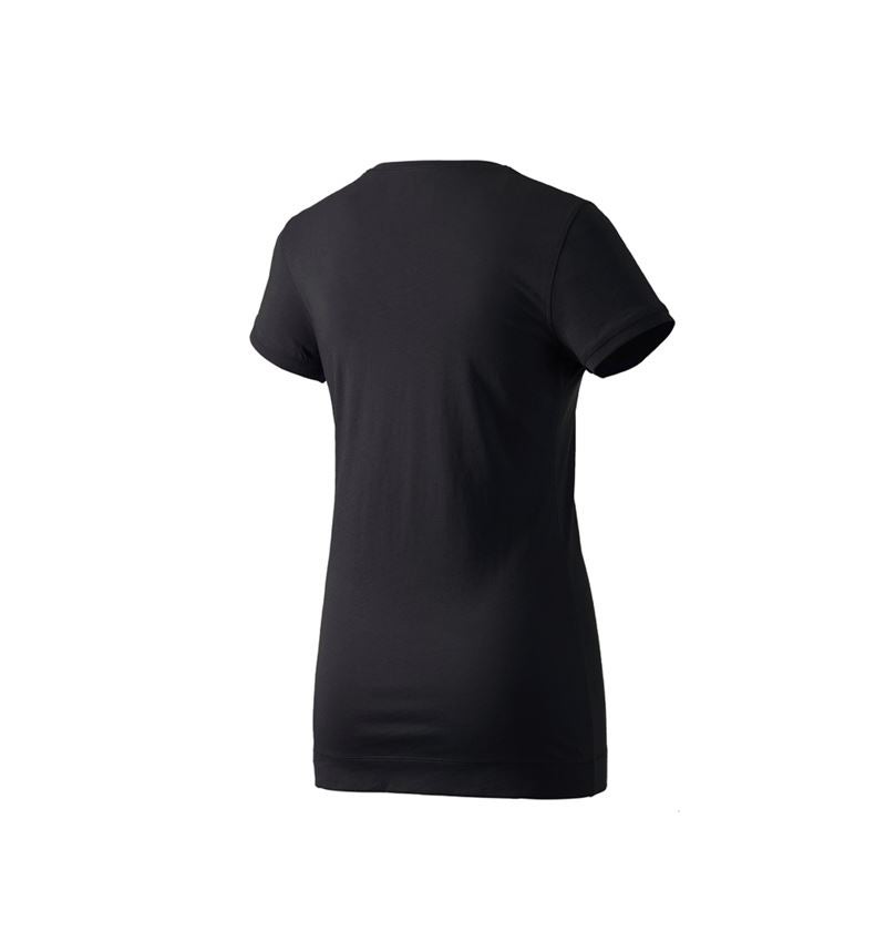 Maglie | Pullover | Bluse: e.s. Long-Shirt cotton, donna + nero 2
