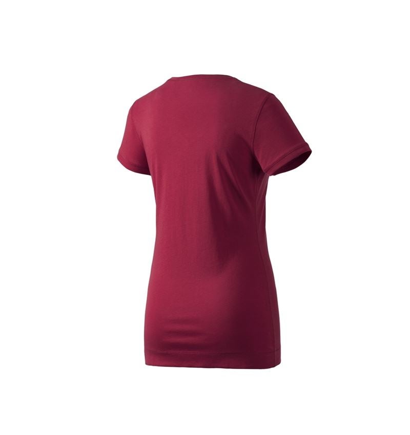 Maglie | Pullover | Bluse: e.s. Long-Shirt cotton, donna + bordeaux 2
