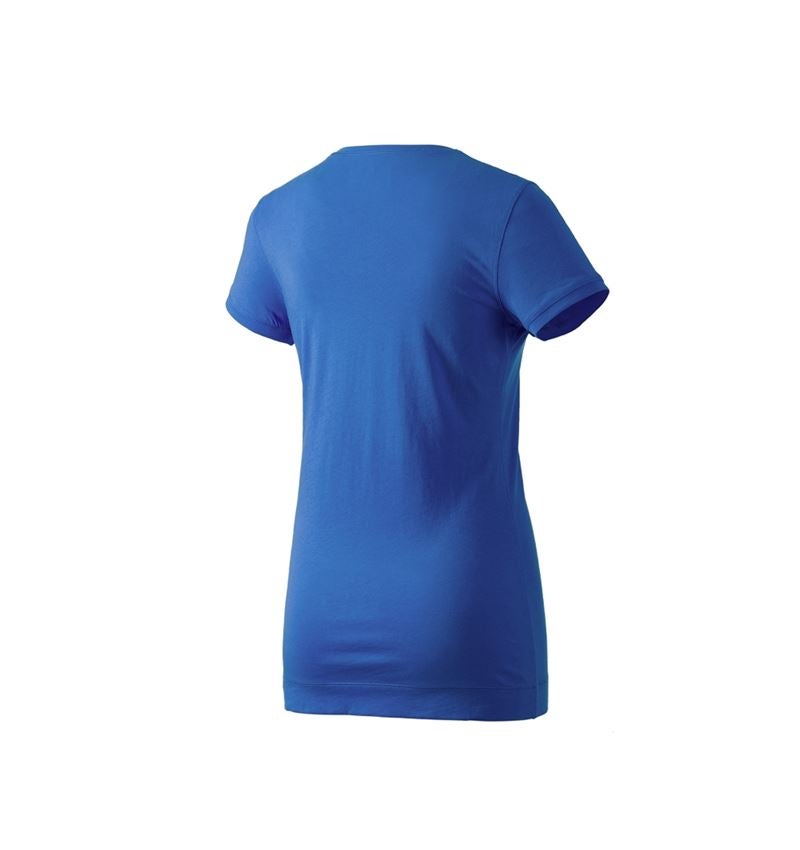 Maglie | Pullover | Bluse: e.s. Long-Shirt cotton, donna + blu genziana 2