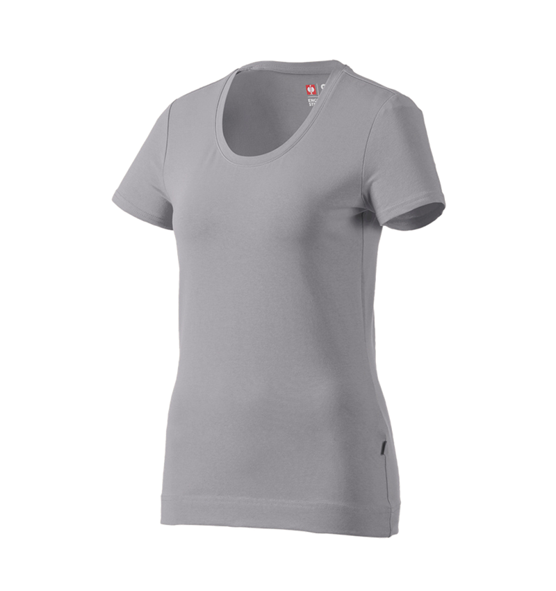 Maglie | Pullover | Bluse: e.s. t-shirt cotton stretch, donna + platino 2