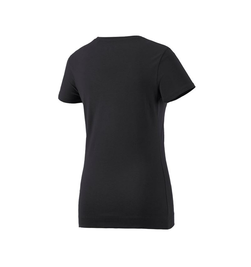 Maglie | Pullover | Bluse: e.s. t-shirt cotton stretch, donna + nero 3