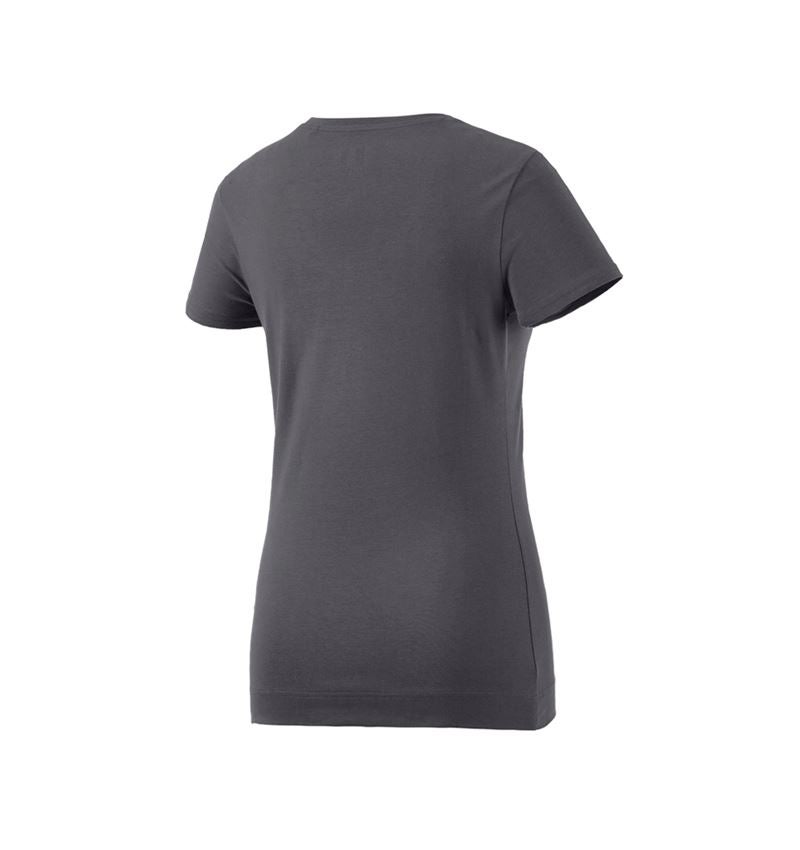 Maglie | Pullover | Bluse: e.s. t-shirt cotton stretch, donna + antracite  4