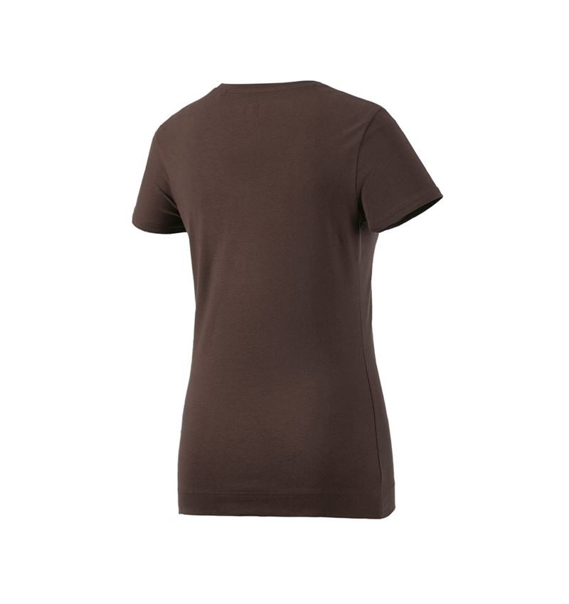 Maglie | Pullover | Bluse: e.s. t-shirt cotton stretch, donna + castagna 3