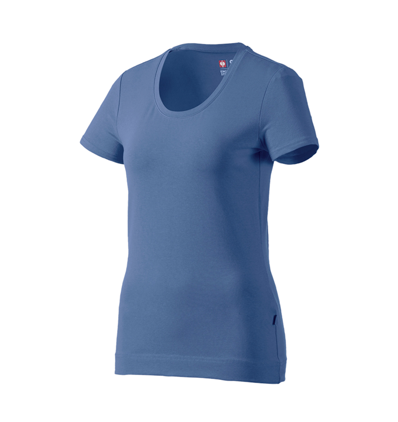 Maglie | Pullover | Bluse: e.s. t-shirt cotton stretch, donna + cobalto 2