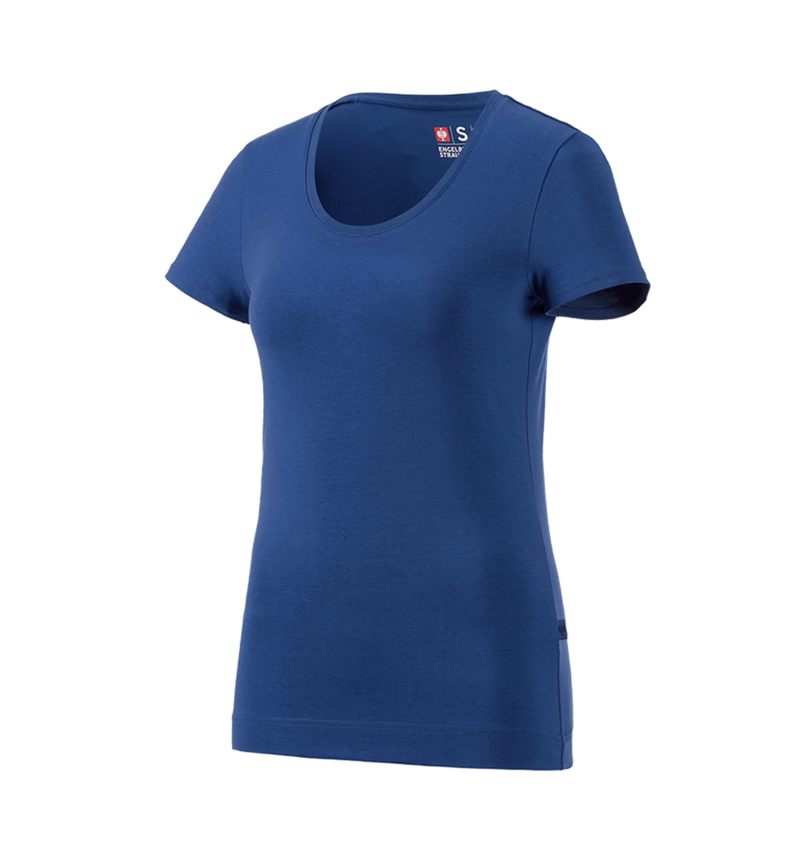Maglie | Pullover | Bluse: e.s. t-shirt cotton stretch, donna + blu alcalino 3