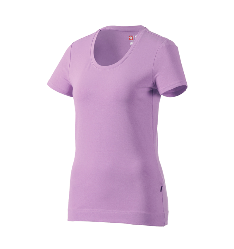 Maglie | Pullover | Bluse: e.s. t-shirt cotton stretch, donna + lavanda 2