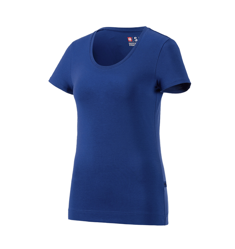 Temi: e.s. t-shirt cotton stretch, donna + blu reale 2