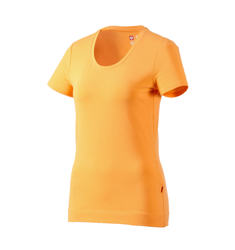 Temi: e.s. t-shirt cotton stretch, donna + arancio chiaro 2