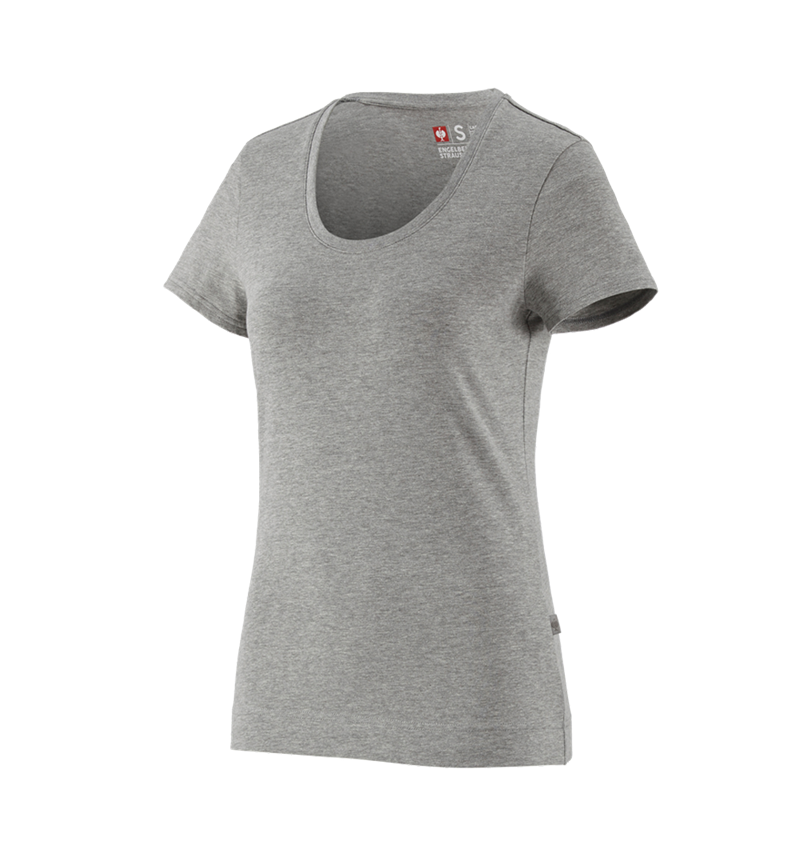 Maglie | Pullover | Bluse: e.s. t-shirt cotton stretch, donna + grigio sfumato 2