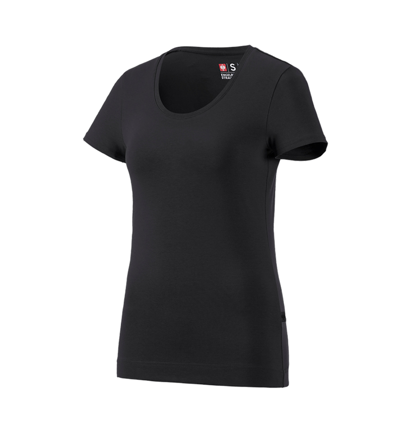 Temi: e.s. t-shirt cotton stretch, donna + nero 2