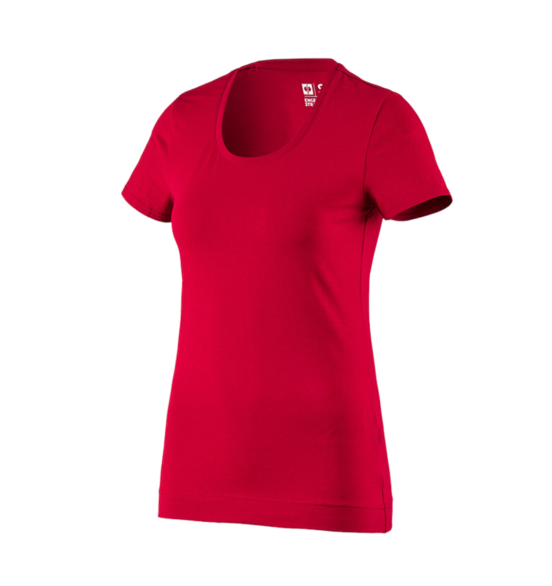 Temi: e.s. t-shirt cotton stretch, donna + rosso fuoco 2