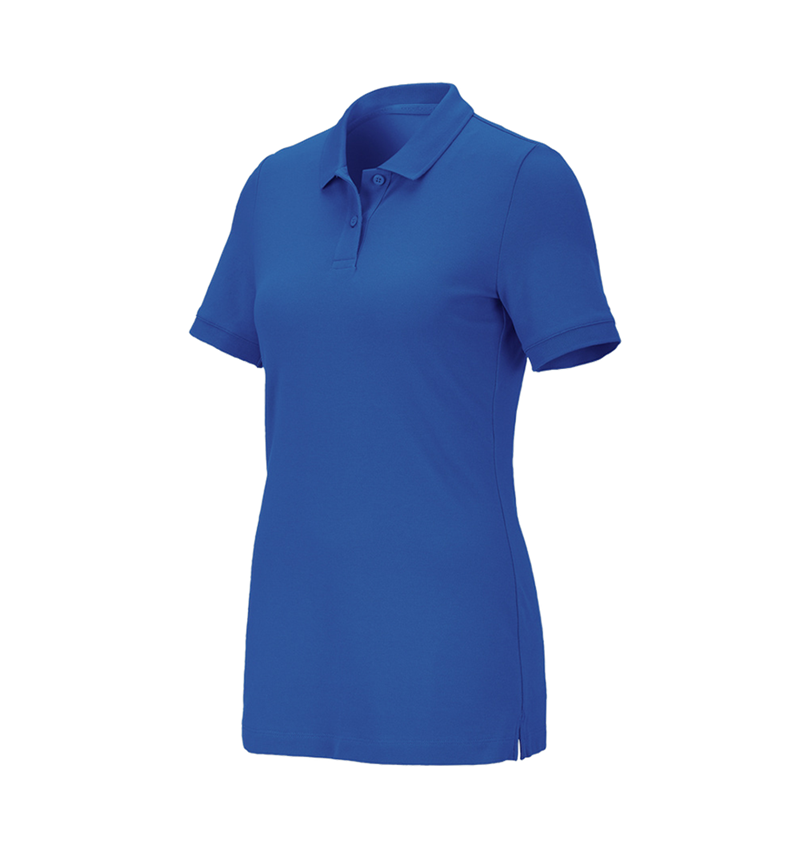 Maglie | Pullover | Bluse: e.s. polo in piqué cotton stretch, donna + blu genziana 2