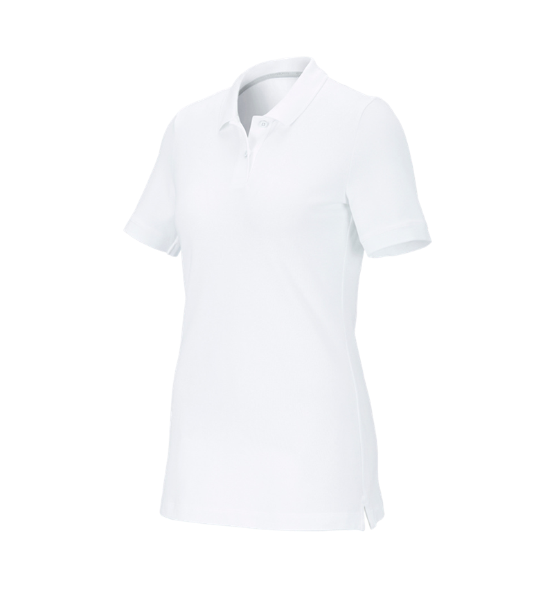 Maglie | Pullover | Bluse: e.s. polo in piqué cotton stretch, donna + bianco 2