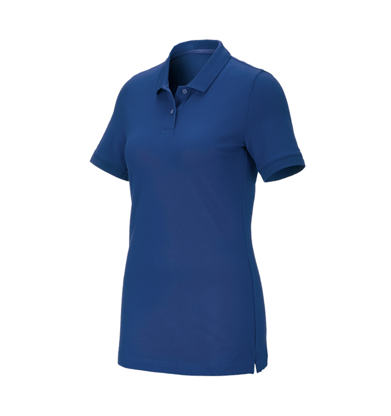 Maglie | Pullover | Bluse: e.s. polo in piqué cotton stretch, donna + blu alcalino 2