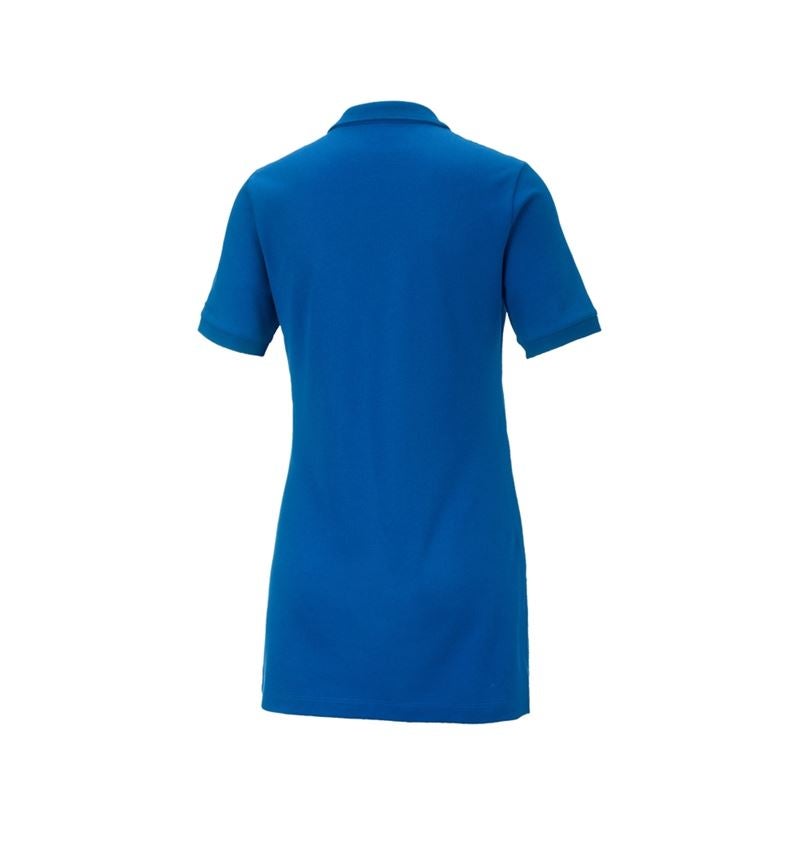 Maglie | Pullover | Bluse: e.s. polo in piqué cotton stretch, donna, long fit + blu genziana 3