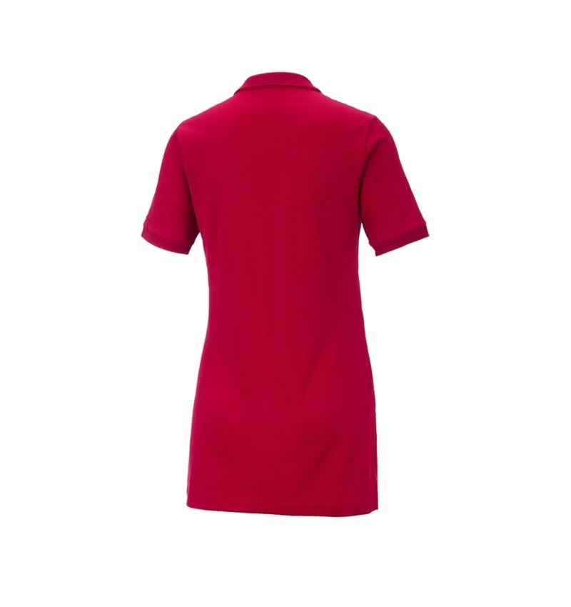 Maglie | Pullover | Bluse: e.s. polo in piqué cotton stretch, donna, long fit + rosso fuoco 3