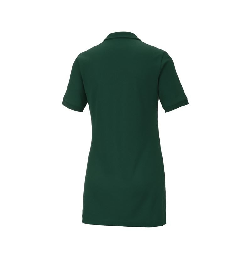 Temi: e.s. polo in piqué cotton stretch, donna, long fit + verde 3