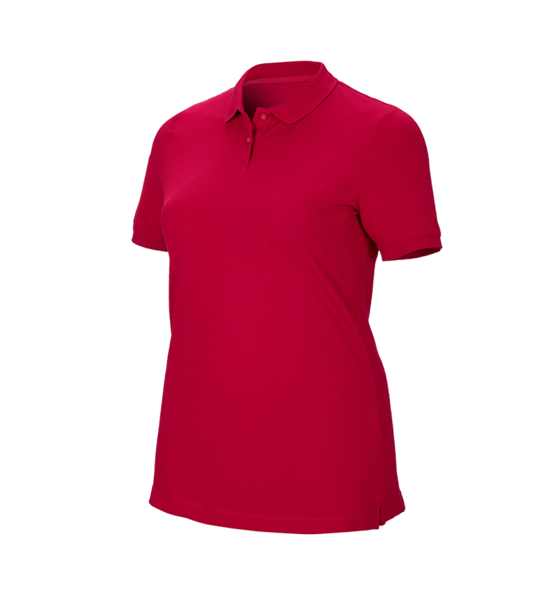 Maglie | Pullover | Bluse: e.s. polo in piqué cotton stretch, donna, plus fit + rosso fuoco 2