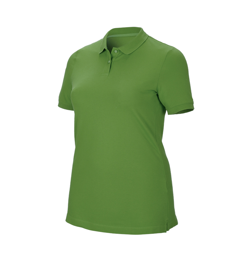 Maglie | Pullover | Bluse: e.s. polo in piqué cotton stretch, donna, plus fit + verde mare 2