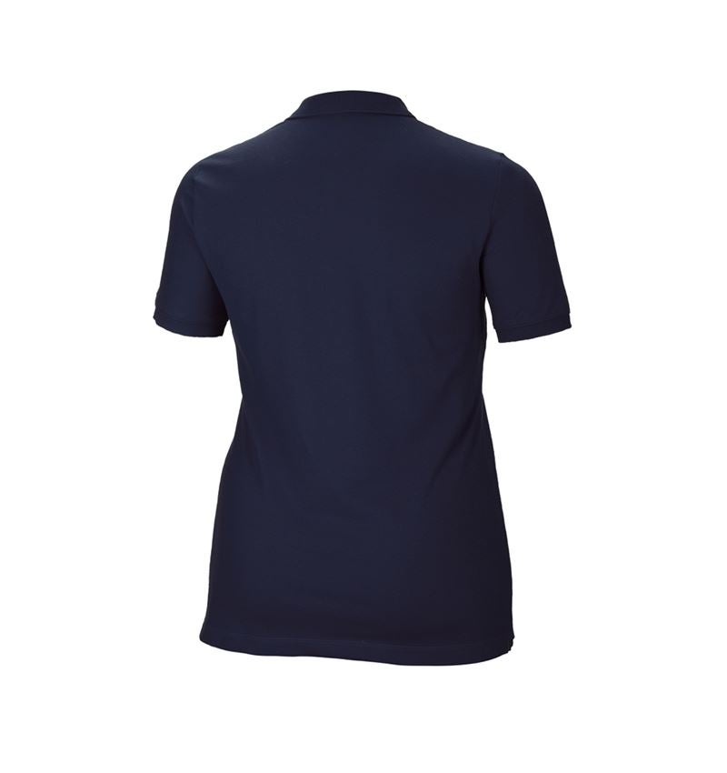 Maglie | Pullover | Bluse: e.s. polo in piqué cotton stretch, donna, plus fit + blu scuro 3