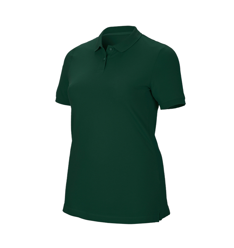 Maglie | Pullover | Bluse: e.s. polo in piqué cotton stretch, donna, plus fit + verde 2