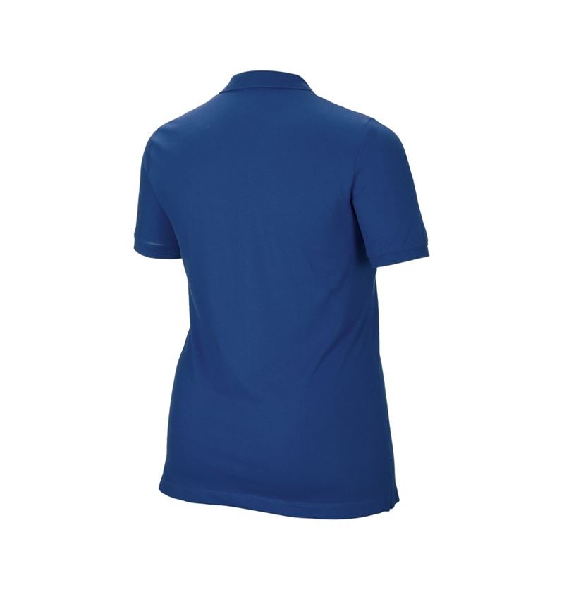 Maglie | Pullover | Bluse: e.s. polo in piqué cotton stretch, donna, plus fit + blu alcalino 3