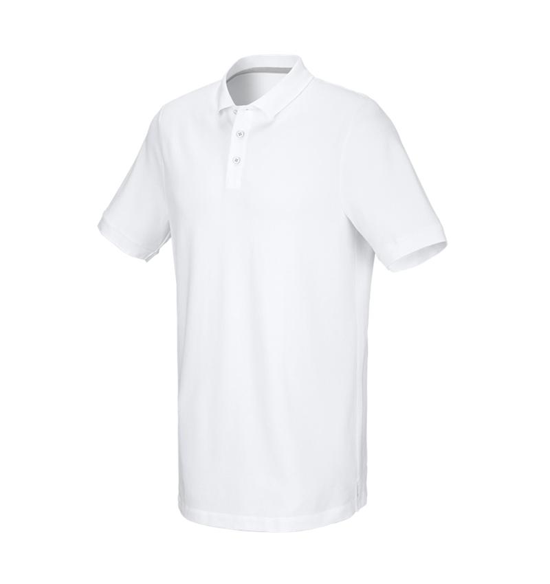 Maglie | Pullover | Camicie: e.s. polo in piqué cotton stretch, long fit + bianco 2