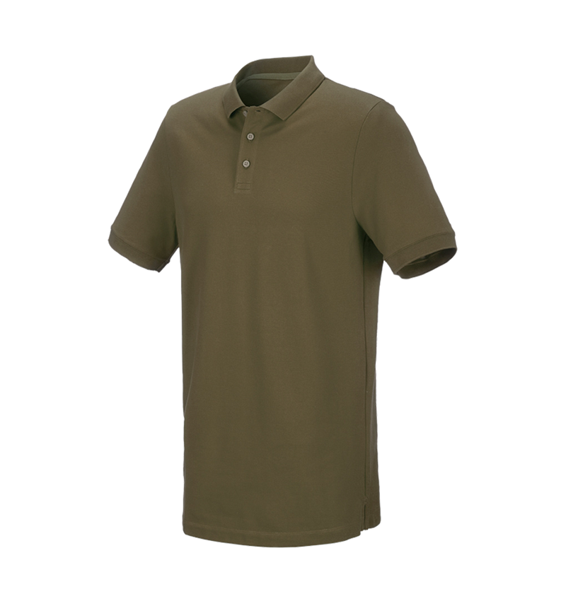 Maglie | Pullover | Camicie: e.s. polo in piqué cotton stretch, long fit + verde fango 2