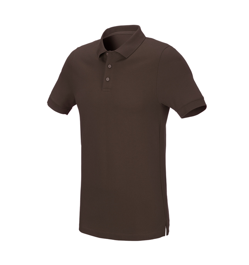 Maglie | Pullover | Camicie: e.s. polo in piqué cotton stretch, slim fit + castagna 2