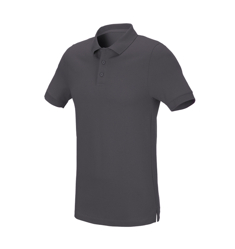 Maglie | Pullover | Camicie: e.s. polo in piqué cotton stretch, slim fit + antracite  2