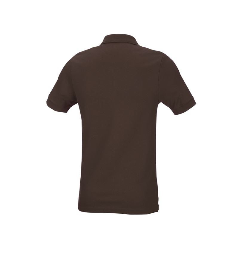 Maglie | Pullover | Camicie: e.s. polo in piqué cotton stretch, slim fit + castagna 3