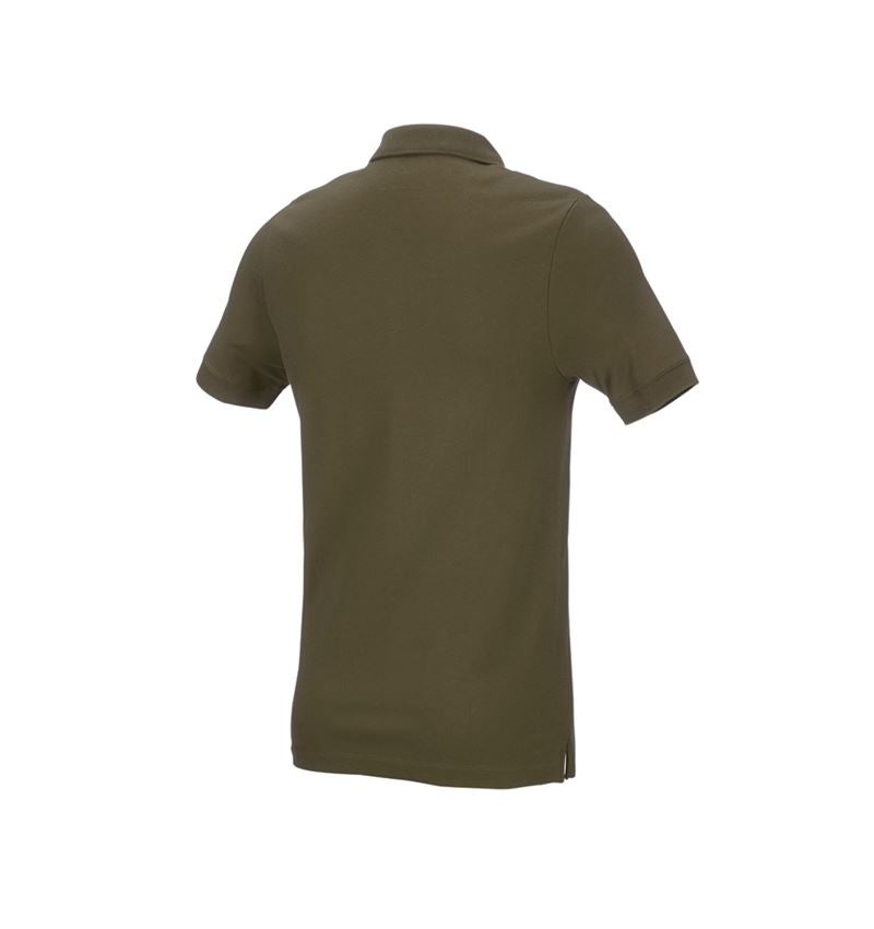 Maglie | Pullover | Camicie: e.s. polo in piqué cotton stretch, slim fit + verde fango 3