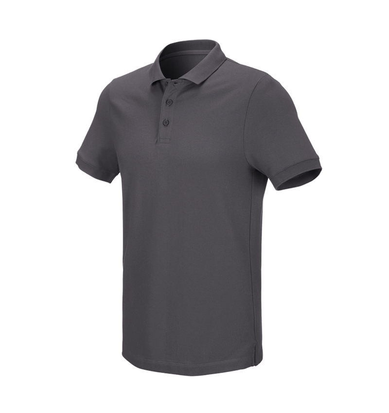 Maglie | Pullover | Camicie: e.s. polo in piqué cotton stretch + antracite  2