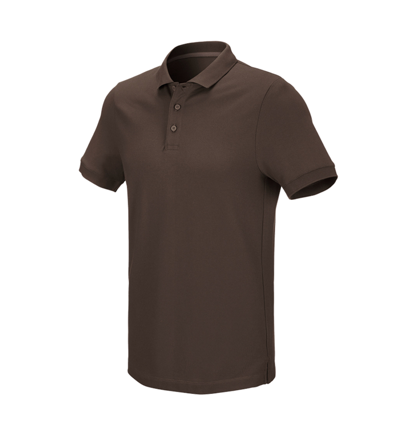 Maglie | Pullover | Camicie: e.s. polo in piqué cotton stretch + castagna 2