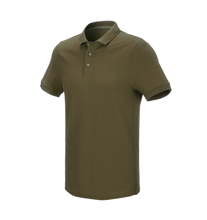 Maglie | Pullover | Camicie: e.s. polo in piqué cotton stretch + verde fango 2