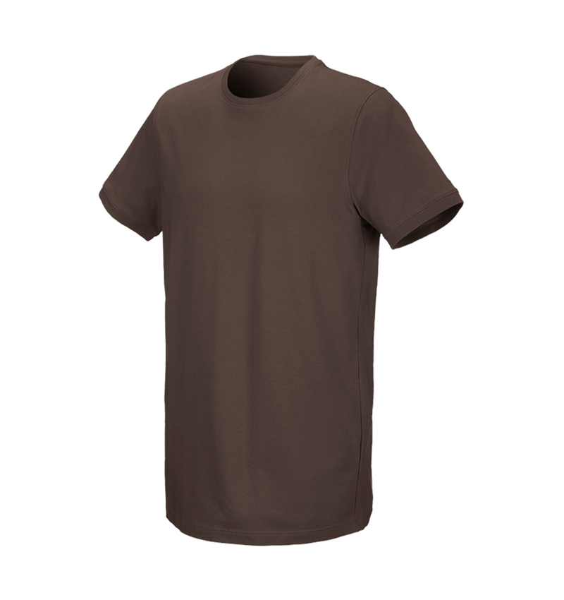 Maglie | Pullover | Camicie: e.s. t-shirt cotton stretch, long fit + castagna 2