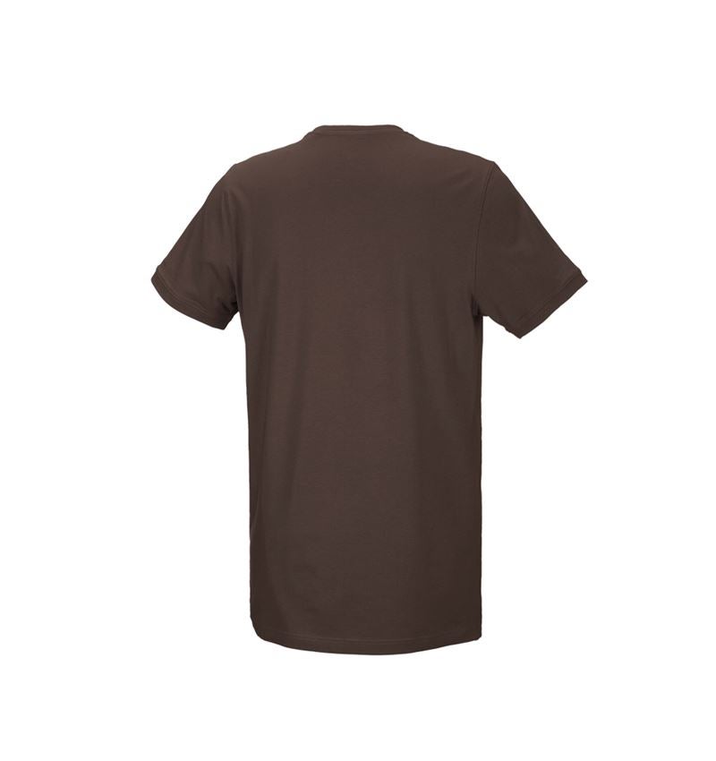 Maglie | Pullover | Camicie: e.s. t-shirt cotton stretch, long fit + castagna 3