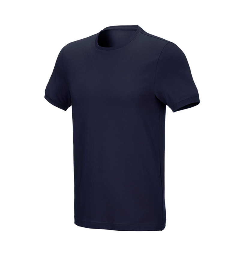 Maglie | Pullover | Camicie: e.s. t-shirt cotton stretch, slim fit + blu scuro 2
