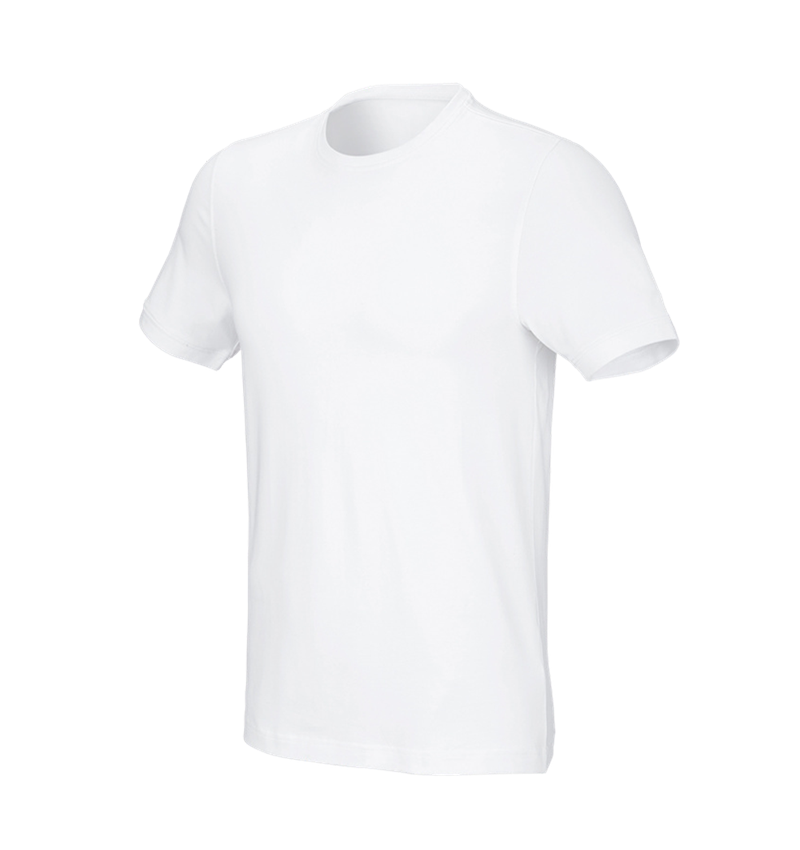 Maglie | Pullover | Camicie: e.s. t-shirt cotton stretch, slim fit + bianco 2