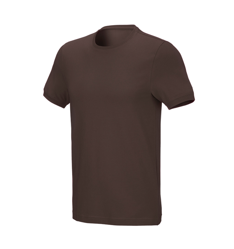 Maglie | Pullover | Camicie: e.s. t-shirt cotton stretch, slim fit + castagna 2