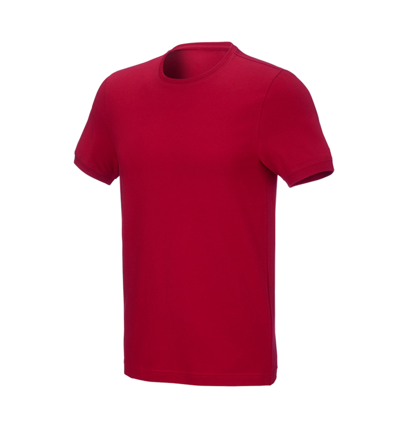 Maglie | Pullover | Camicie: e.s. t-shirt cotton stretch, slim fit + rosso fuoco 2