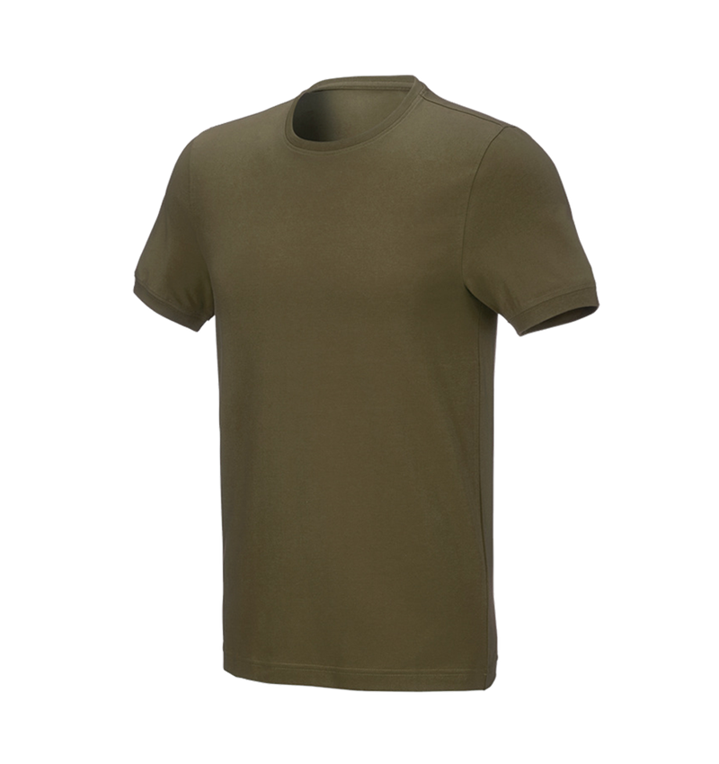 Maglie | Pullover | Camicie: e.s. t-shirt cotton stretch, slim fit + verde fango 2