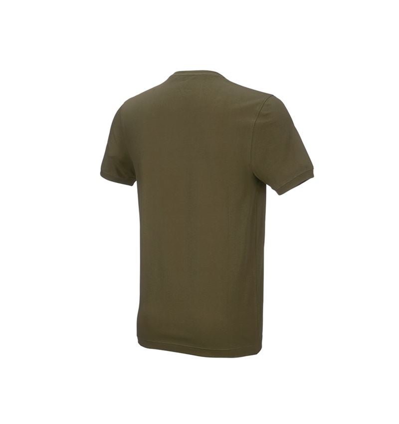 Maglie | Pullover | Camicie: e.s. t-shirt cotton stretch, slim fit + verde fango 3