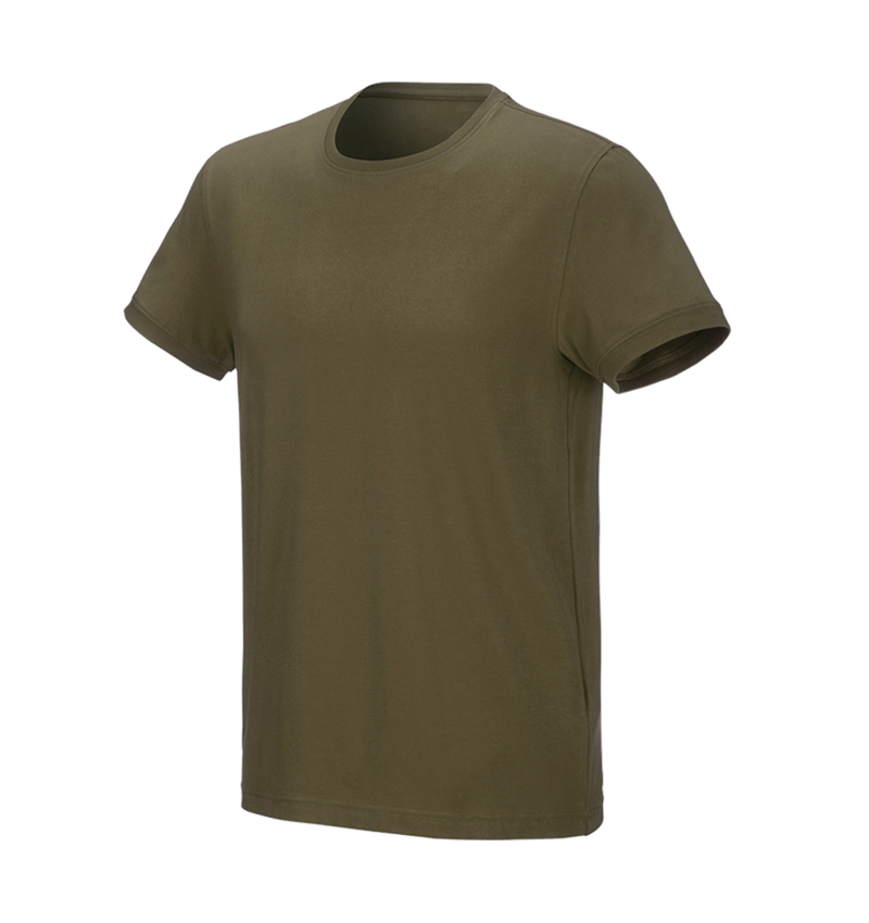 Maglie | Pullover | Camicie: e.s. t-shirt cotton stretch + verde fango 2