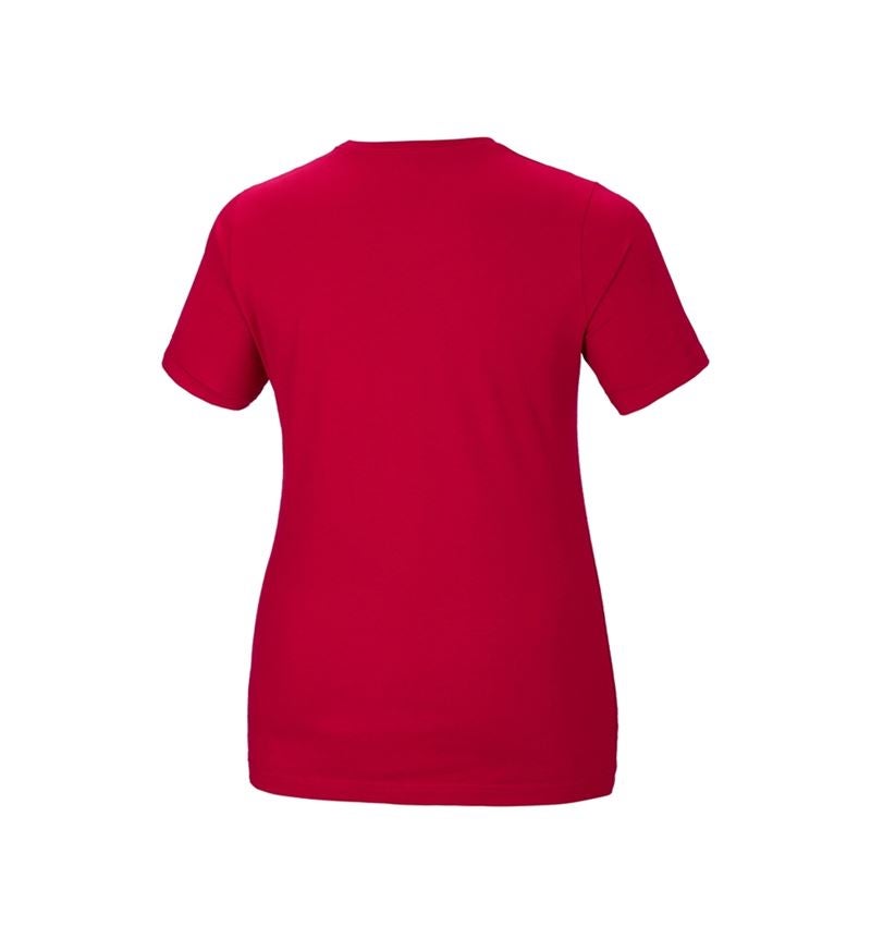 Maglie | Pullover | Bluse: e.s. t-shirt cotton stretch, donna, plus fit + rosso fuoco 3