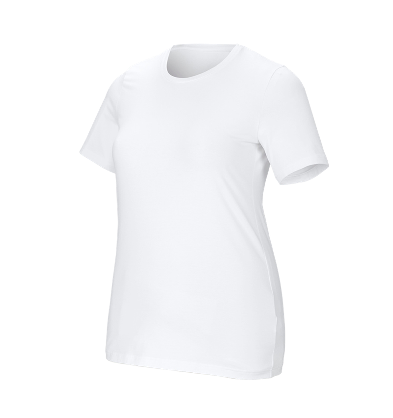 Temi: e.s. t-shirt cotton stretch, donna, plus fit + bianco 2