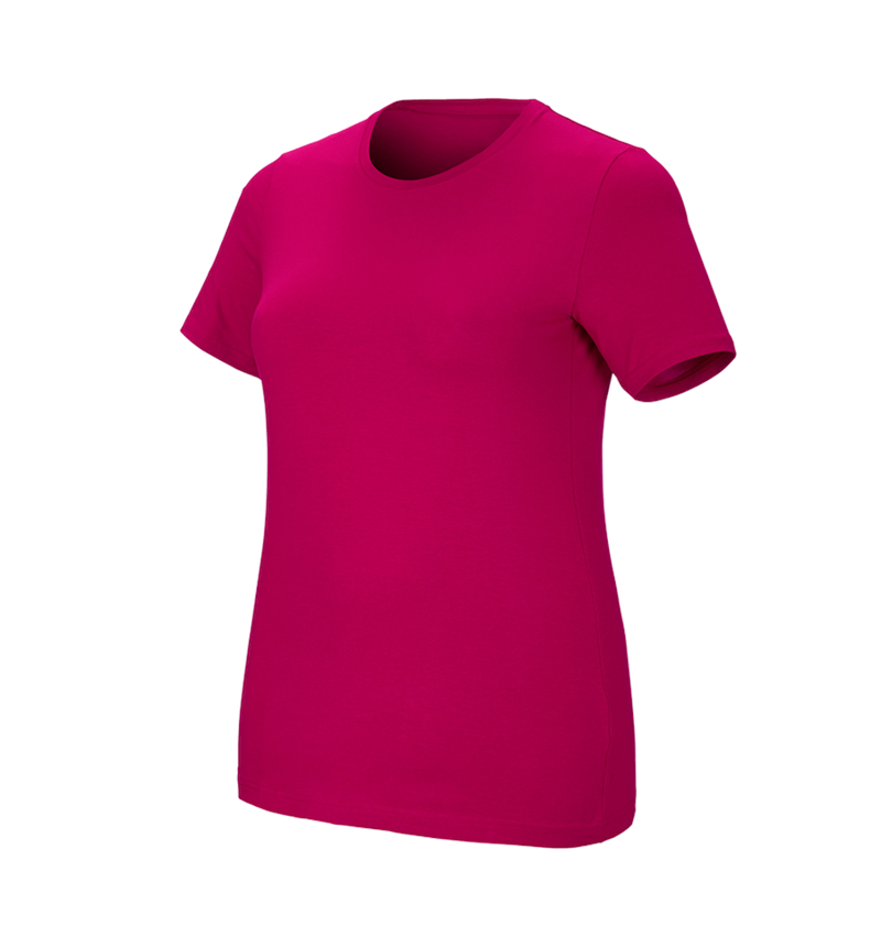 Maglie | Pullover | Bluse: e.s. t-shirt cotton stretch, donna, plus fit + bacca 2