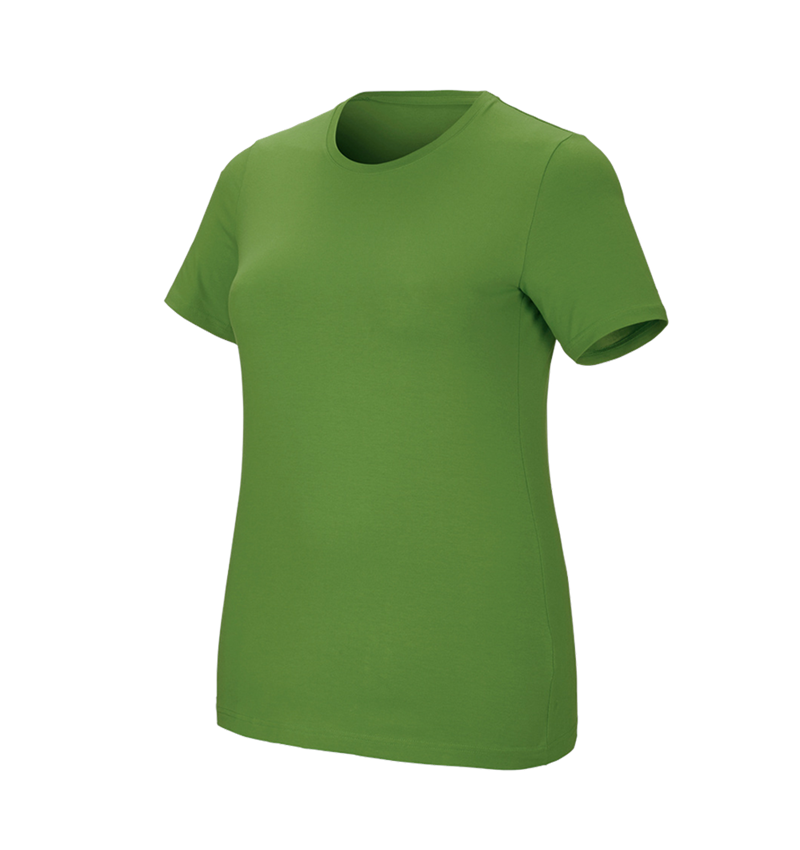 Maglie | Pullover | Bluse: e.s. t-shirt cotton stretch, donna, plus fit + verde mare 2