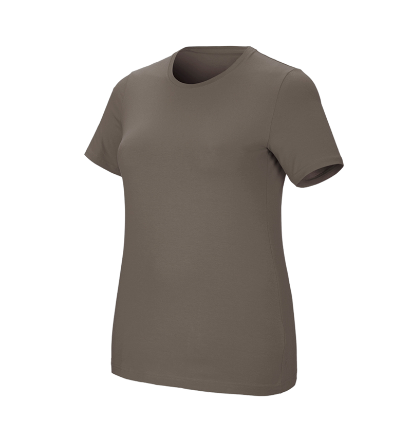 Maglie | Pullover | Bluse: e.s. t-shirt cotton stretch, donna, plus fit + pietra 2