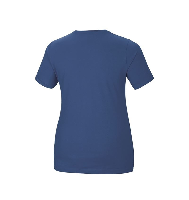 Maglie | Pullover | Bluse: e.s. t-shirt cotton stretch, donna, plus fit + cobalto 3